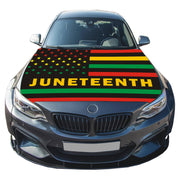 Juneteenth Flag for Car Hood Cover 4X5Ft Car Flag for Celebrations Vehicles Decorate Accessories Fits Coupe Saloon SUV Pickup Trucks